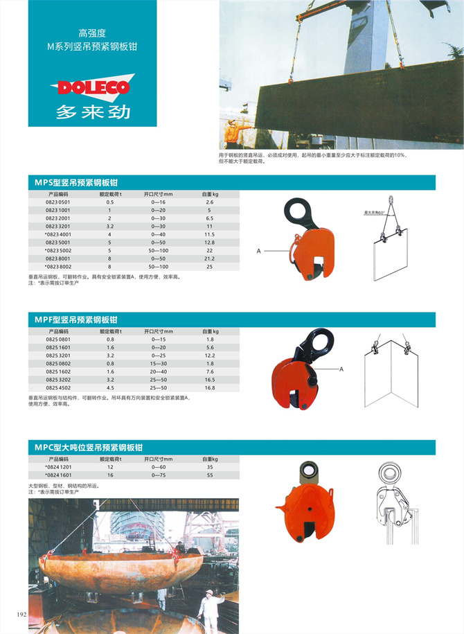 Vertical steel plate pliers
