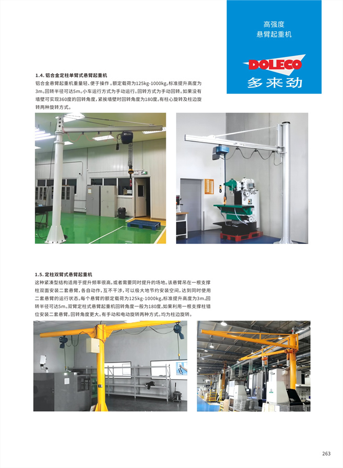 Single/double cantilever cranes