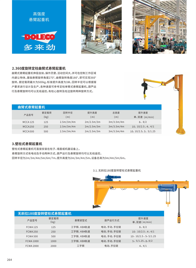 Wall column cantilever cranes