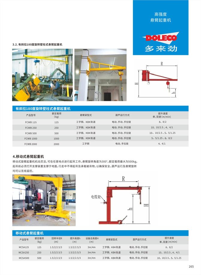 Mobile cantilever cranes