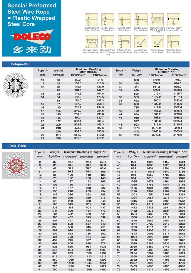 wire ropes for carnes