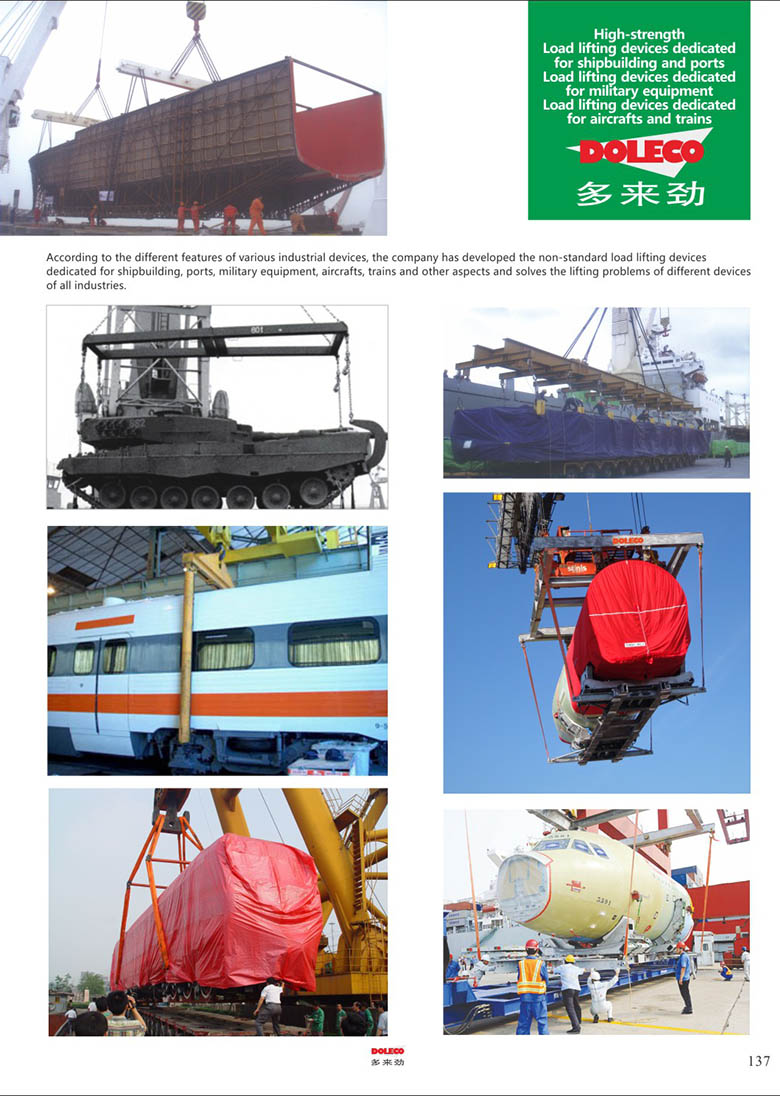 Lifting equipment for Railway/aircraft/military
