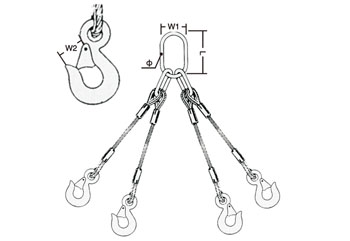 Pressed Wire Rope Slings Four Legs