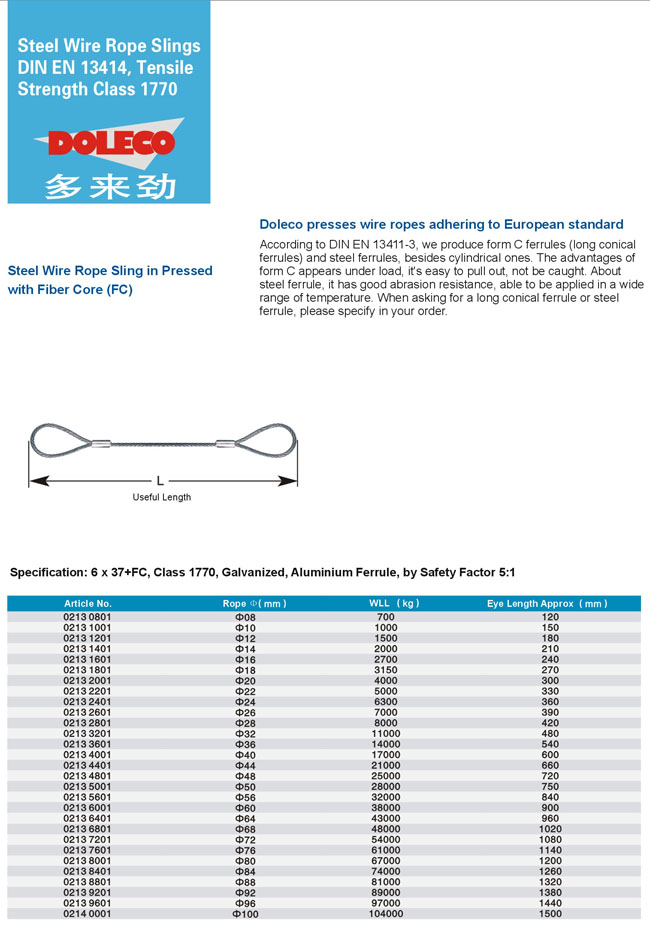 Pressed Wire Rope Slings