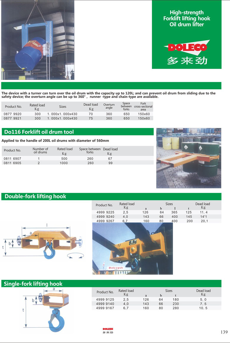 Oil drum lifter/Forklift lifting hook